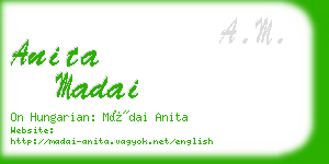 anita madai business card